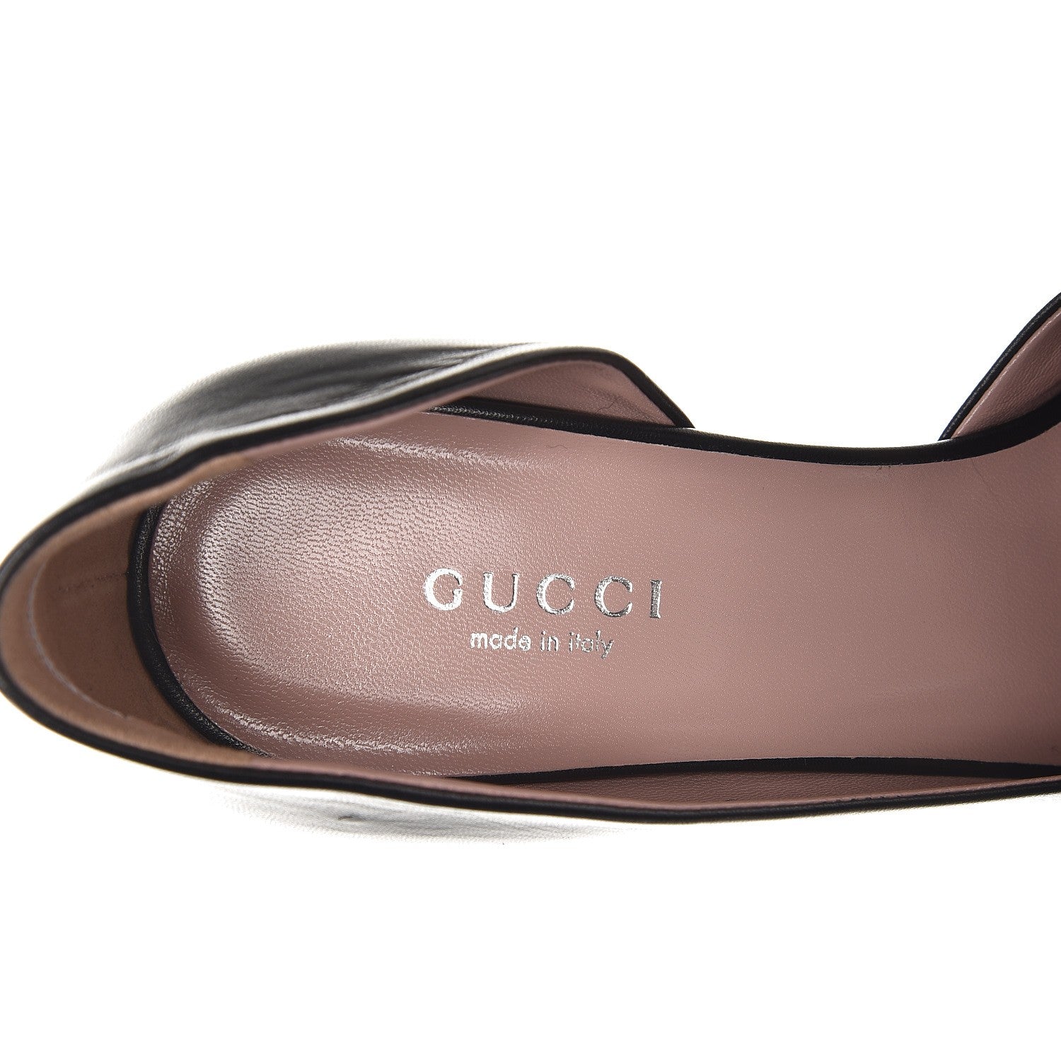 Gucci Calfskin Studded Cap Toe D'Orsay Pumps 35.5 Black 6 of 10