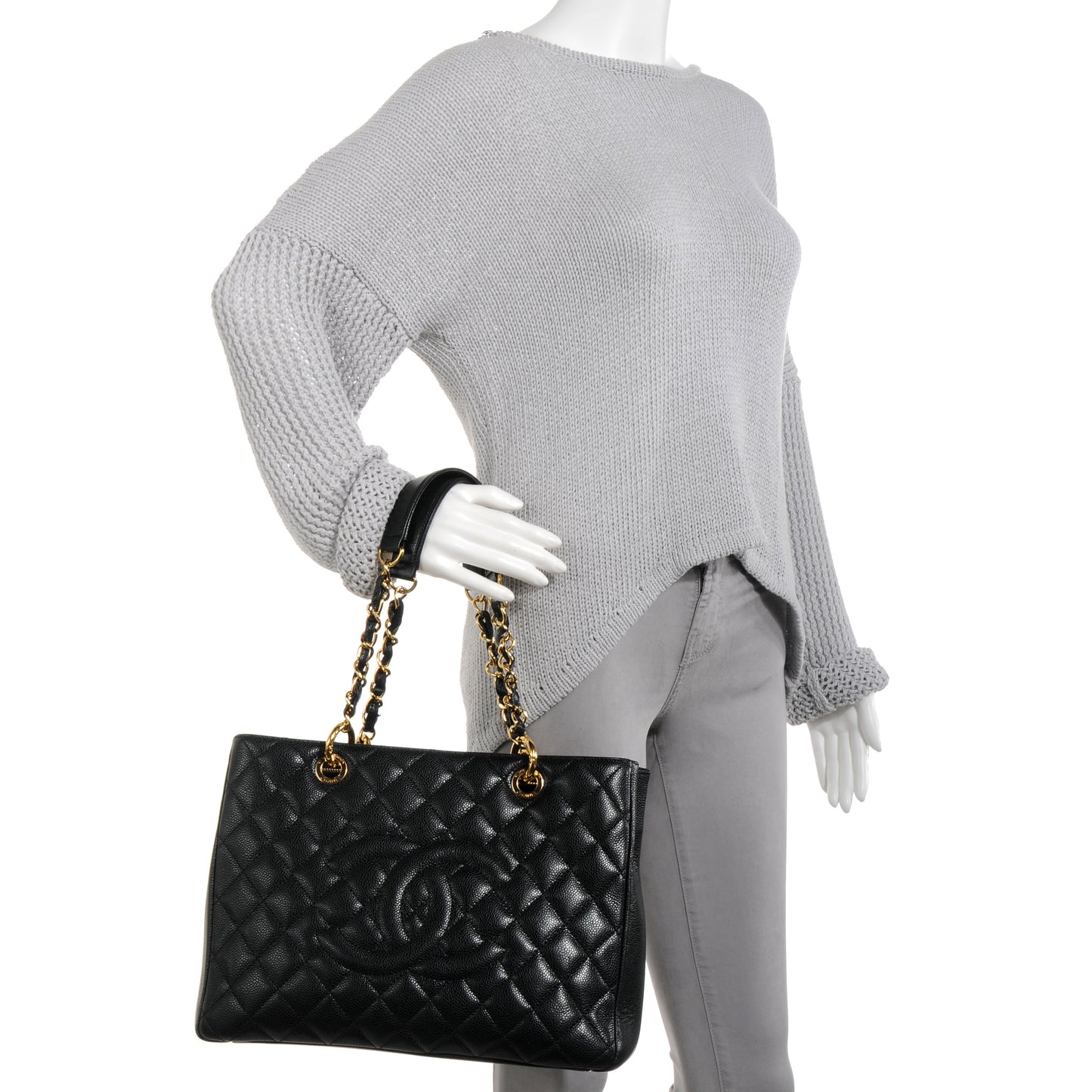 Caviar Grand Shopping Tote GST Black