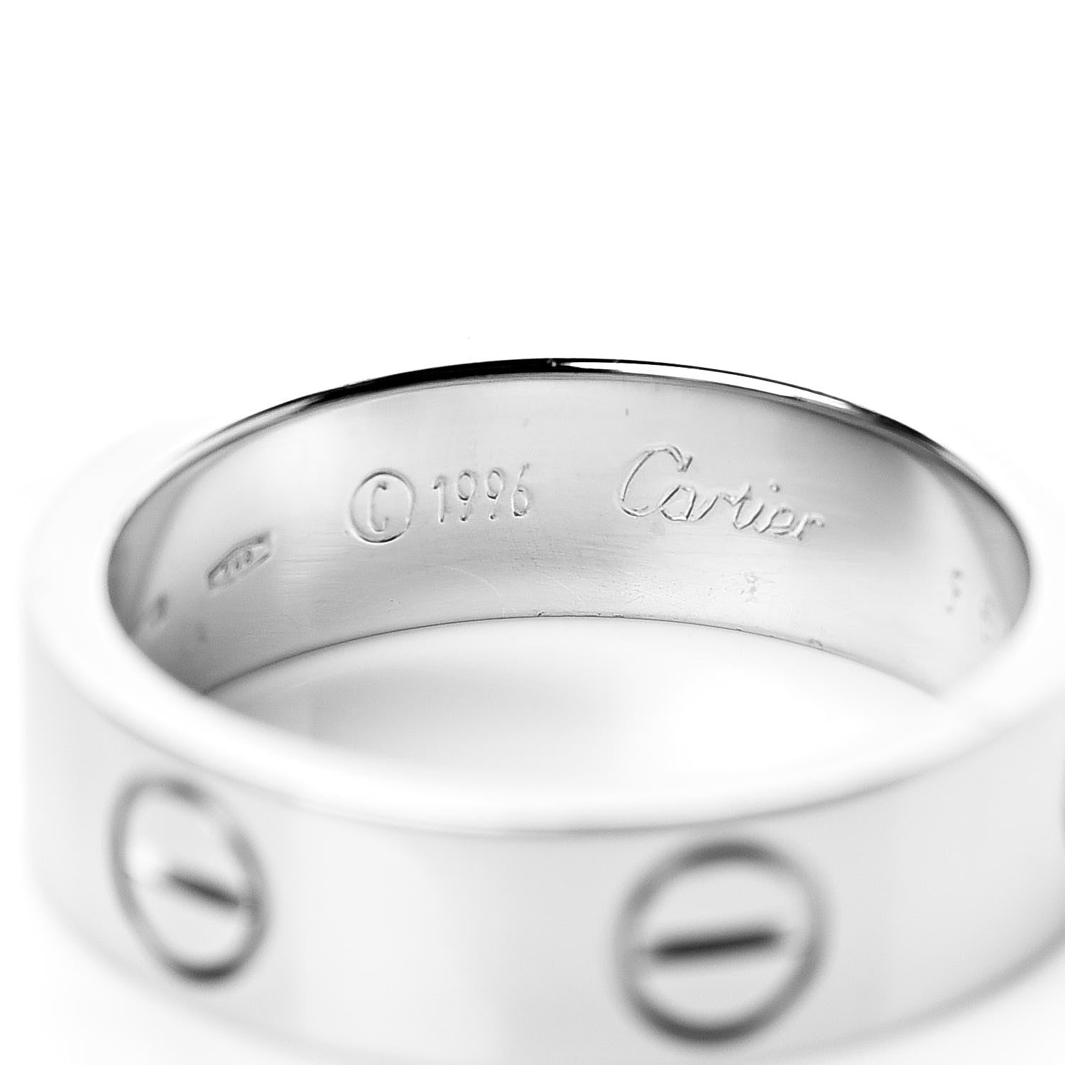 Cartier 18K White Gold 5.5mm LOVE Ring 52 6 4 of 5