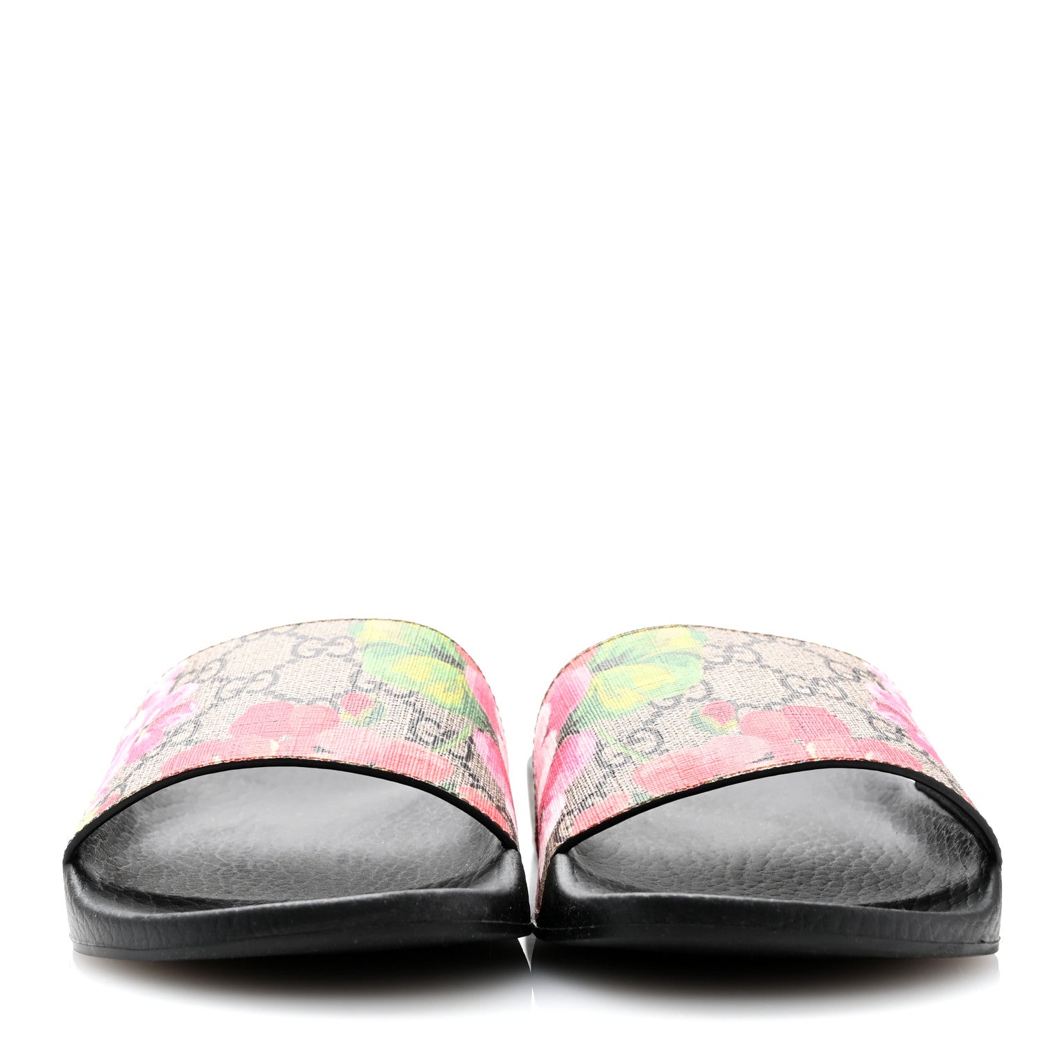 Gucci GG Supreme Monogram Blooms Slide Sandals 36 Beige Multicolor 3 of 11
