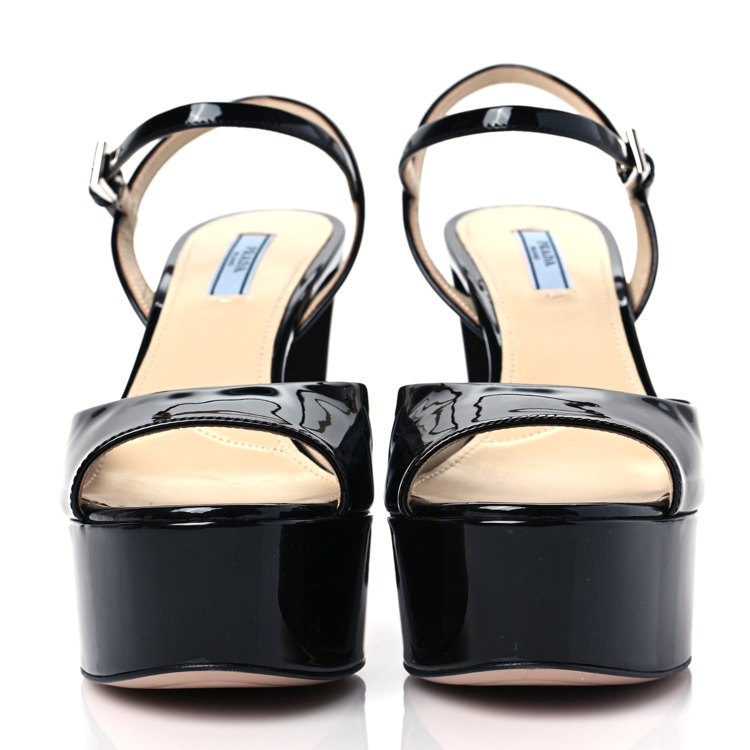 Prada Vernice Platform 40/115mm Sandals 38.5 Black 2 of 9