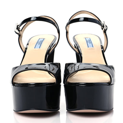 Prada Vernice Platform 40/115mm Sandals 38.5 Black 2 of 9