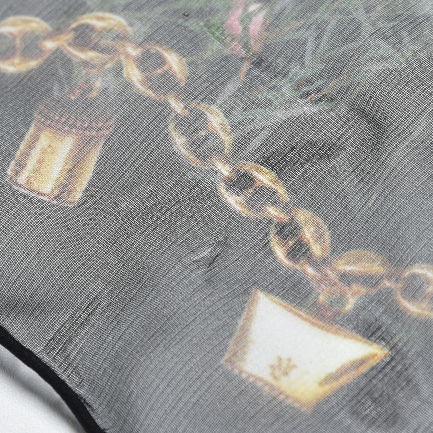 Silk Chiffon Wild Meadow Shawl Black
