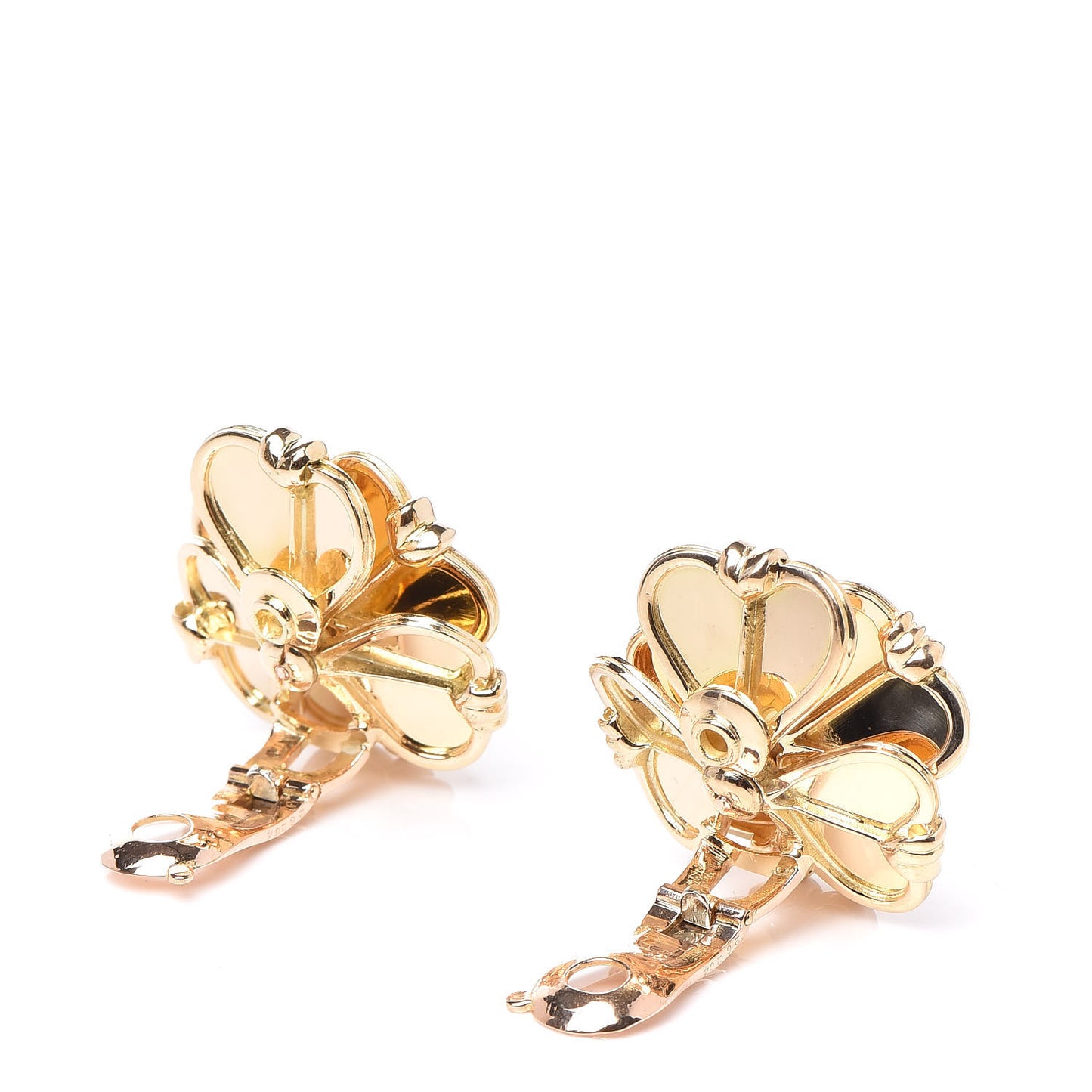 18K Yellow Gold Edelweiss Flower Clip-On Earrings