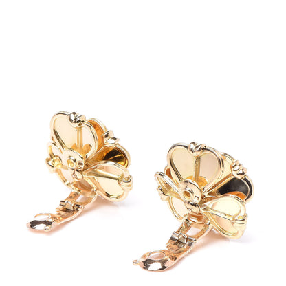 Cartier 18K Yellow Gold Edelweiss Flower Clip-On Earrings 3 of 4