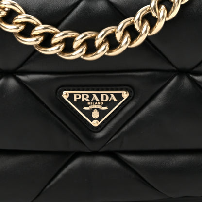 Prada Nappa Re-Nylon Triangle Quilted Patchwork System Flap Shoulder Bag Black 7 of 9