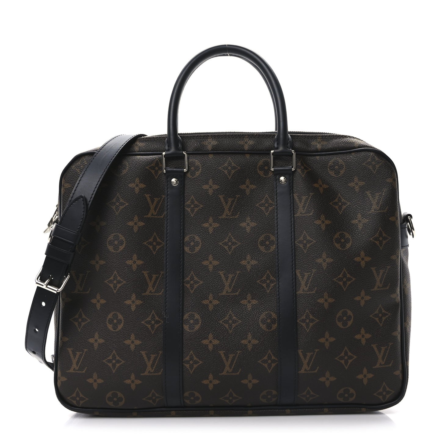 Monogram Macassar Porte Documents Voyage Soft Briefcase