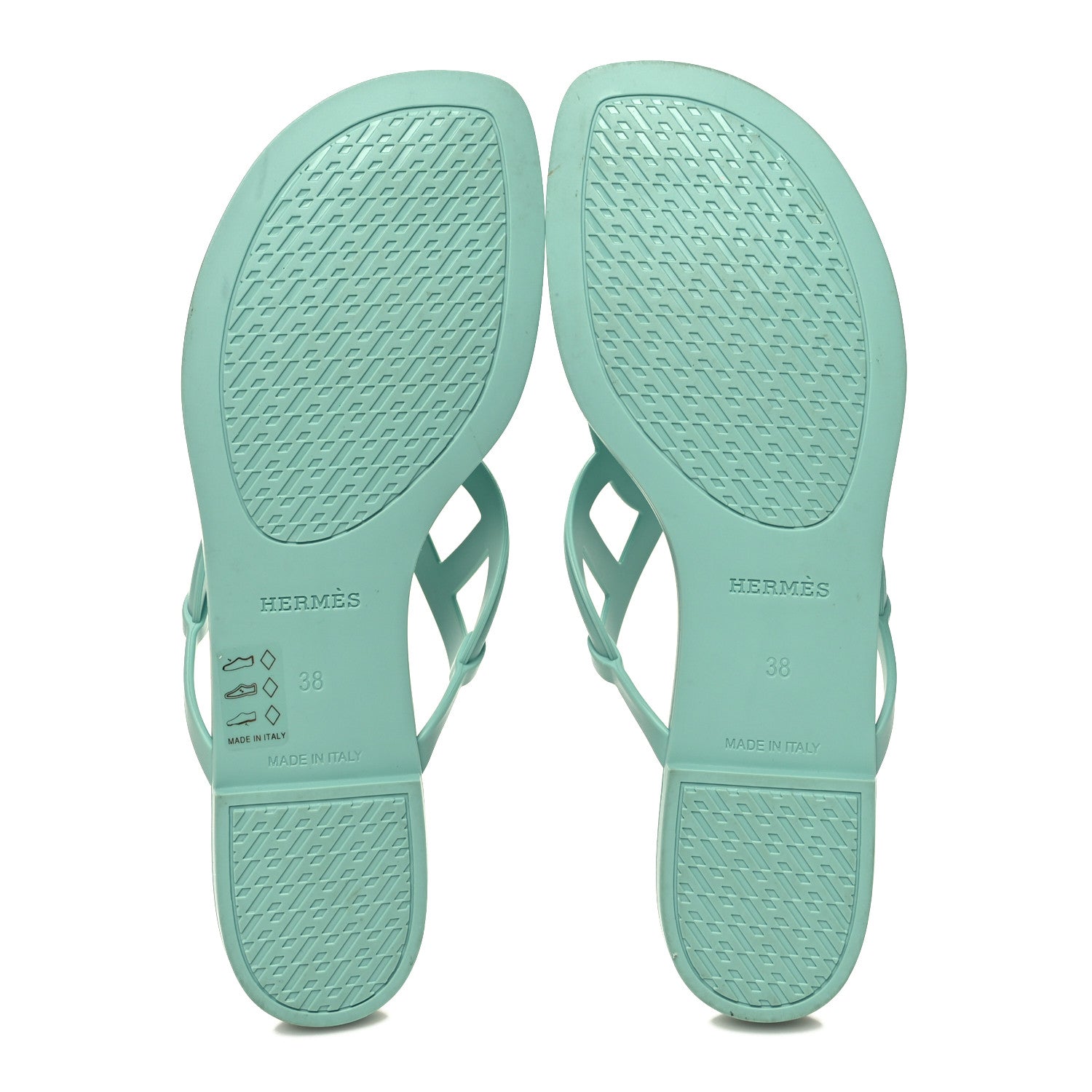 Hermes Rubber Womens Egerie Sandals 38 Vert Embrun 5 of 9