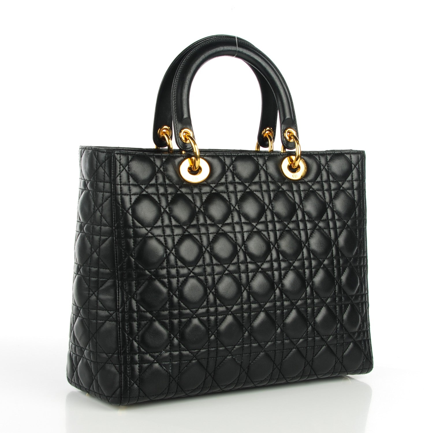 Christian Dior Lambskin Cannage Large Lady Dior Black 3 of 7