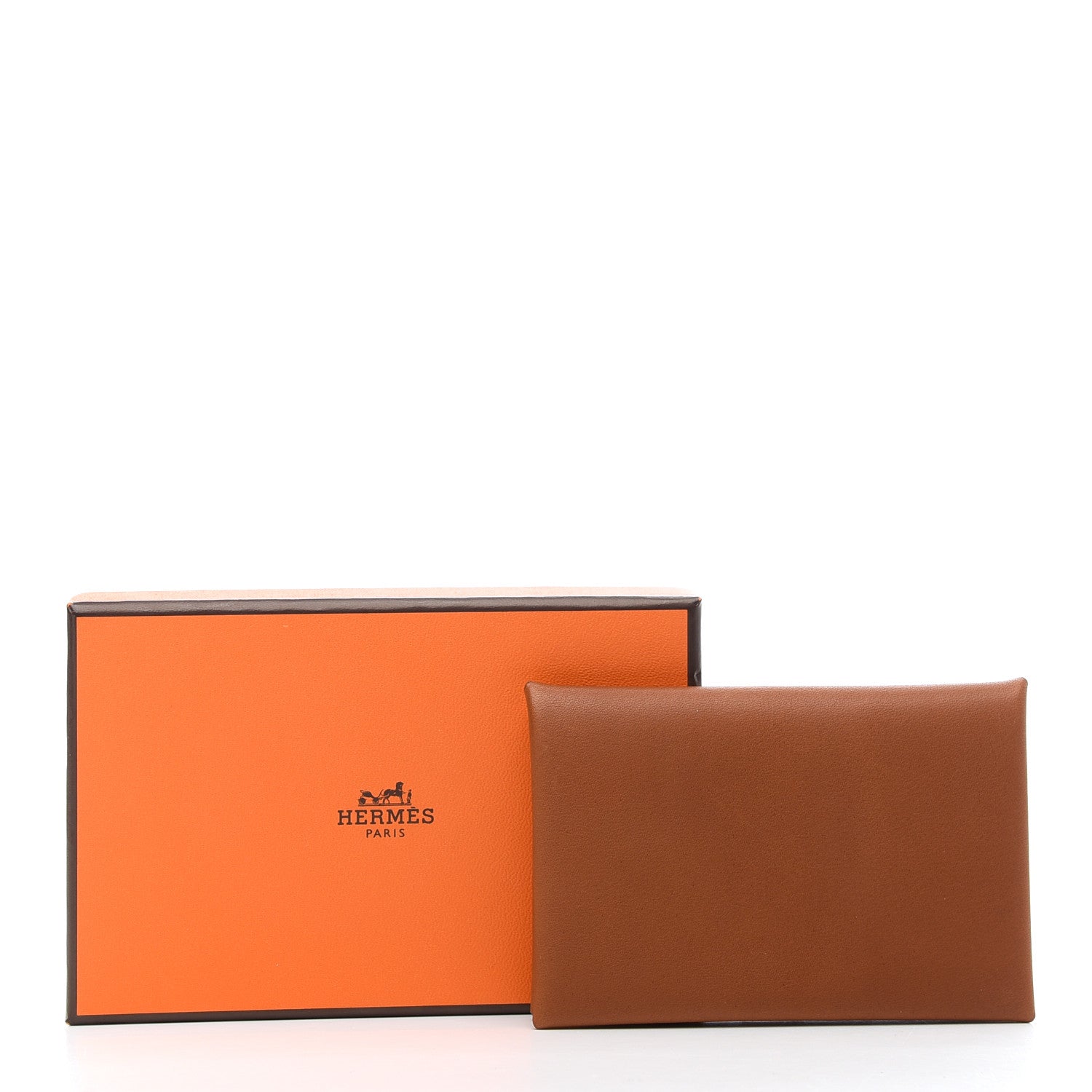 Hermes Barenia Verso Calvi Card Case Fauve Orange Poppy 8 of 8