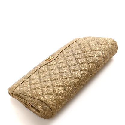 Chanel Metallic Caviar Quilted Clutch Gold 4 of 8