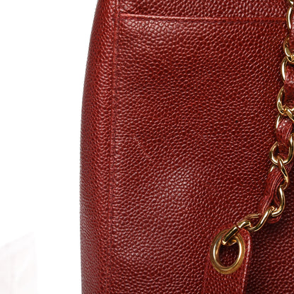 Chanel Caviar Large CC Shoulder Bag Red 10 of 14