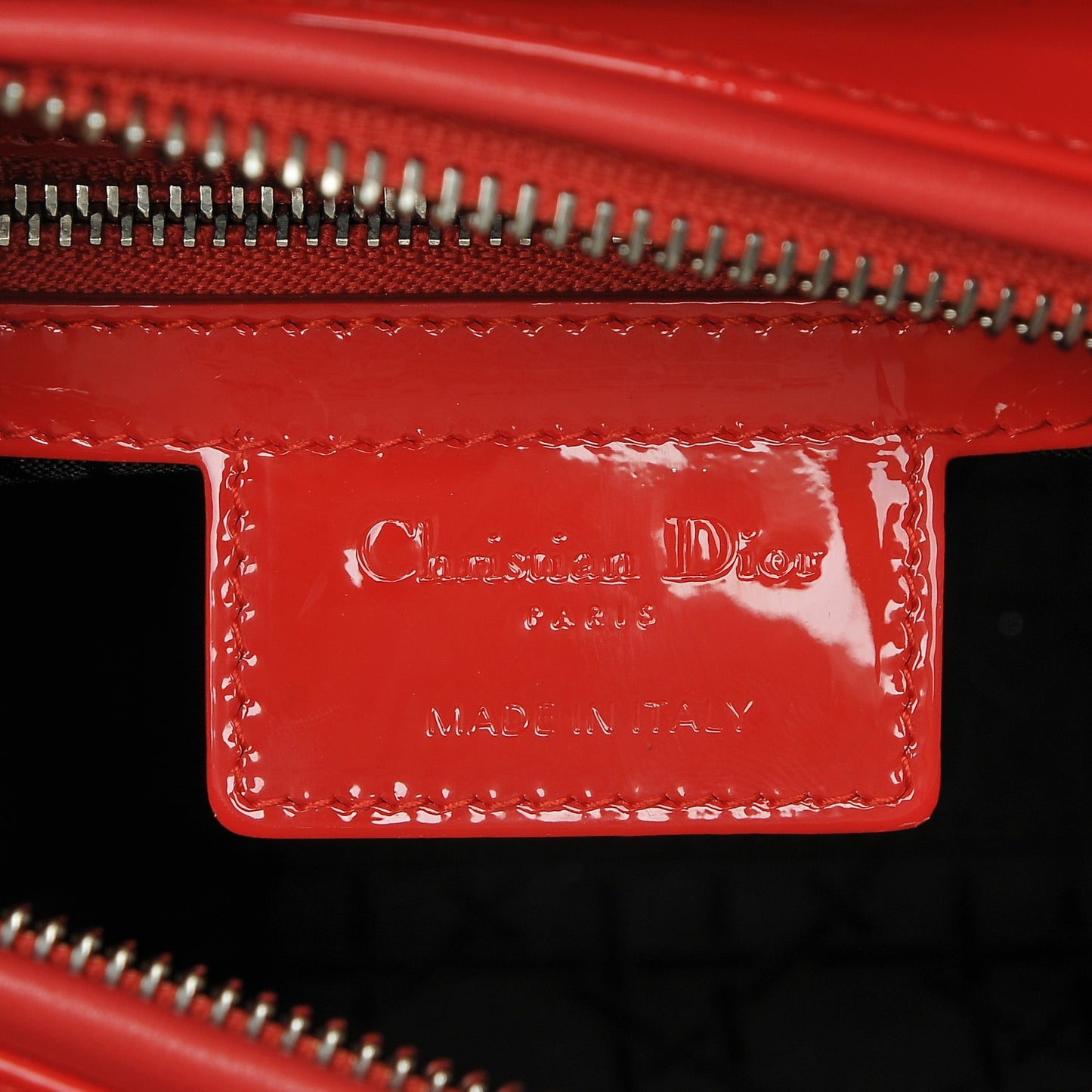 Patent Cannage Medium Lady Dior Papaya