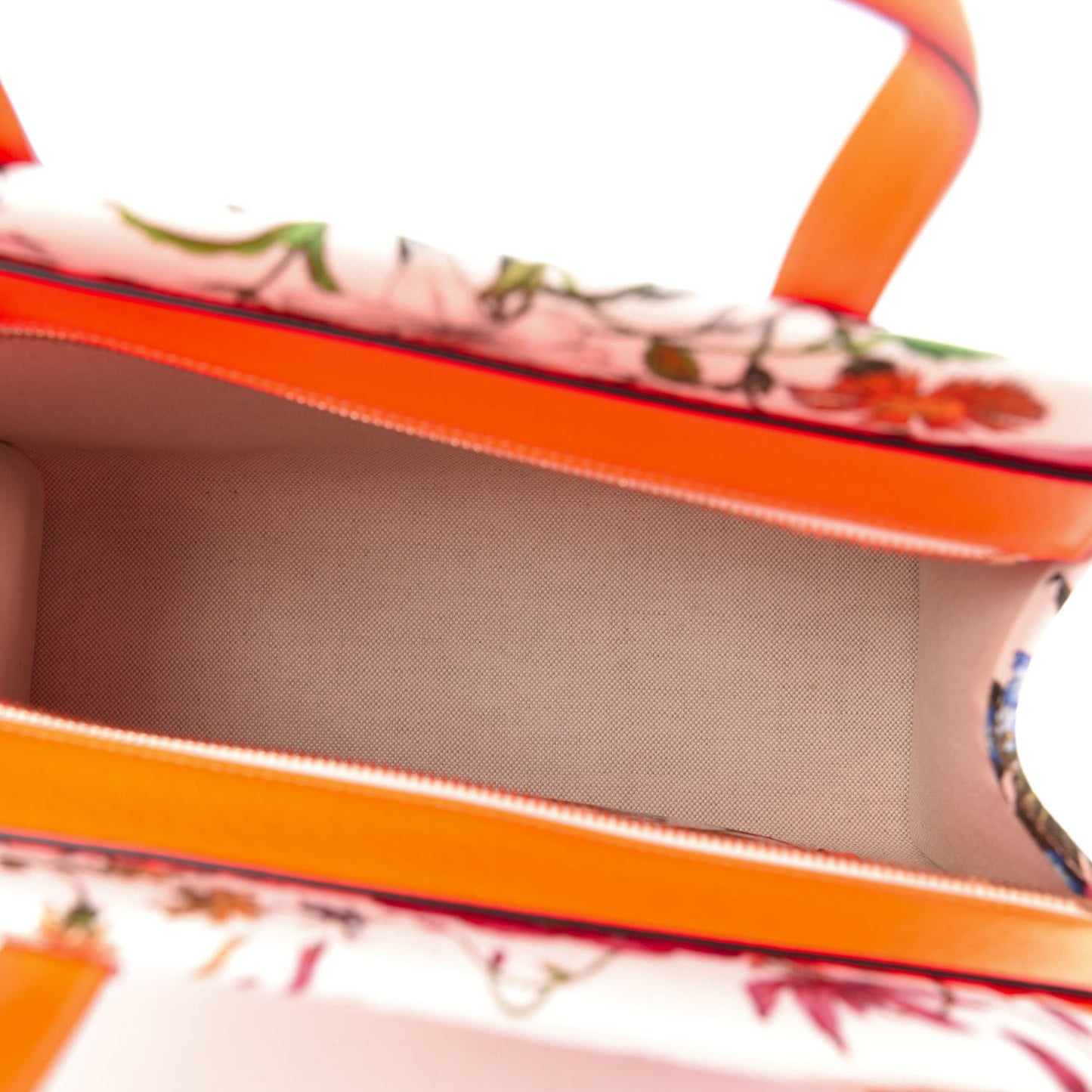 Canvas Medium Flora Tote White Multicolor Orange Fluo