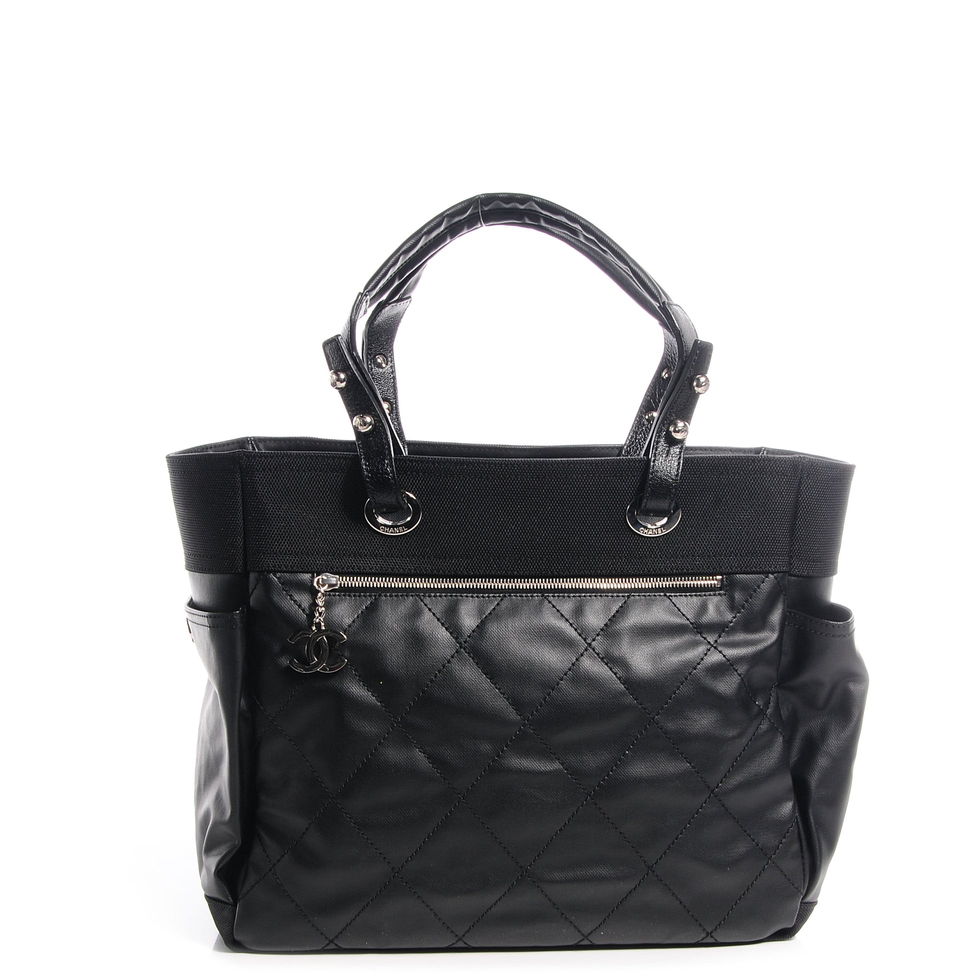 Chanel Coated Canvas Large Paris Biarritz Tote Black 1 of 7