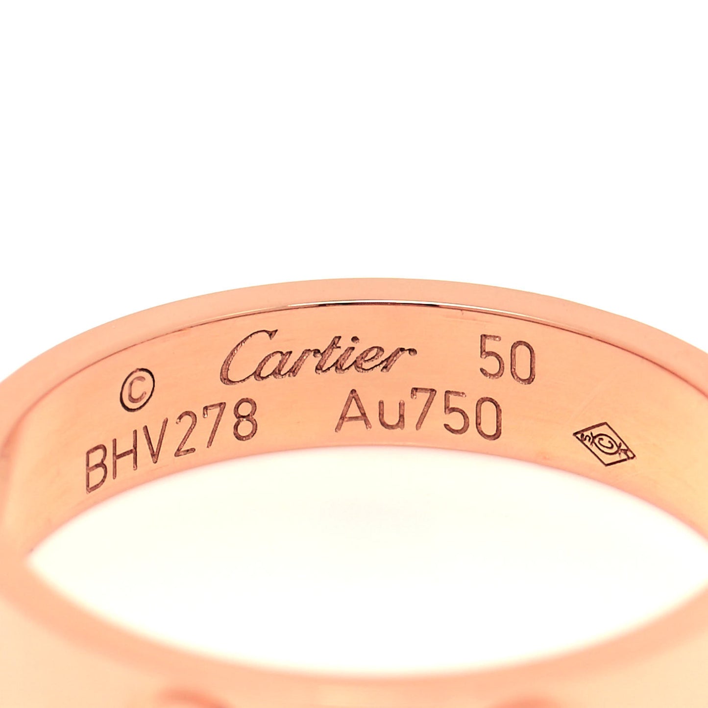 18K Pink Gold 3.5mm LOVE Wedding Band Ring 50 5.25