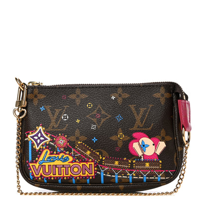Louis Vuitton Monogram 2020 Christmas Animation Roller Coaster Mini Pochette Accessories Pivoine 2 of 17