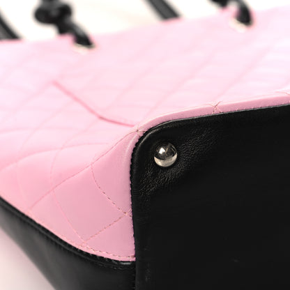 Chanel Calfskin Quilted Medium Cambon Tote Pink Black 11 of 13