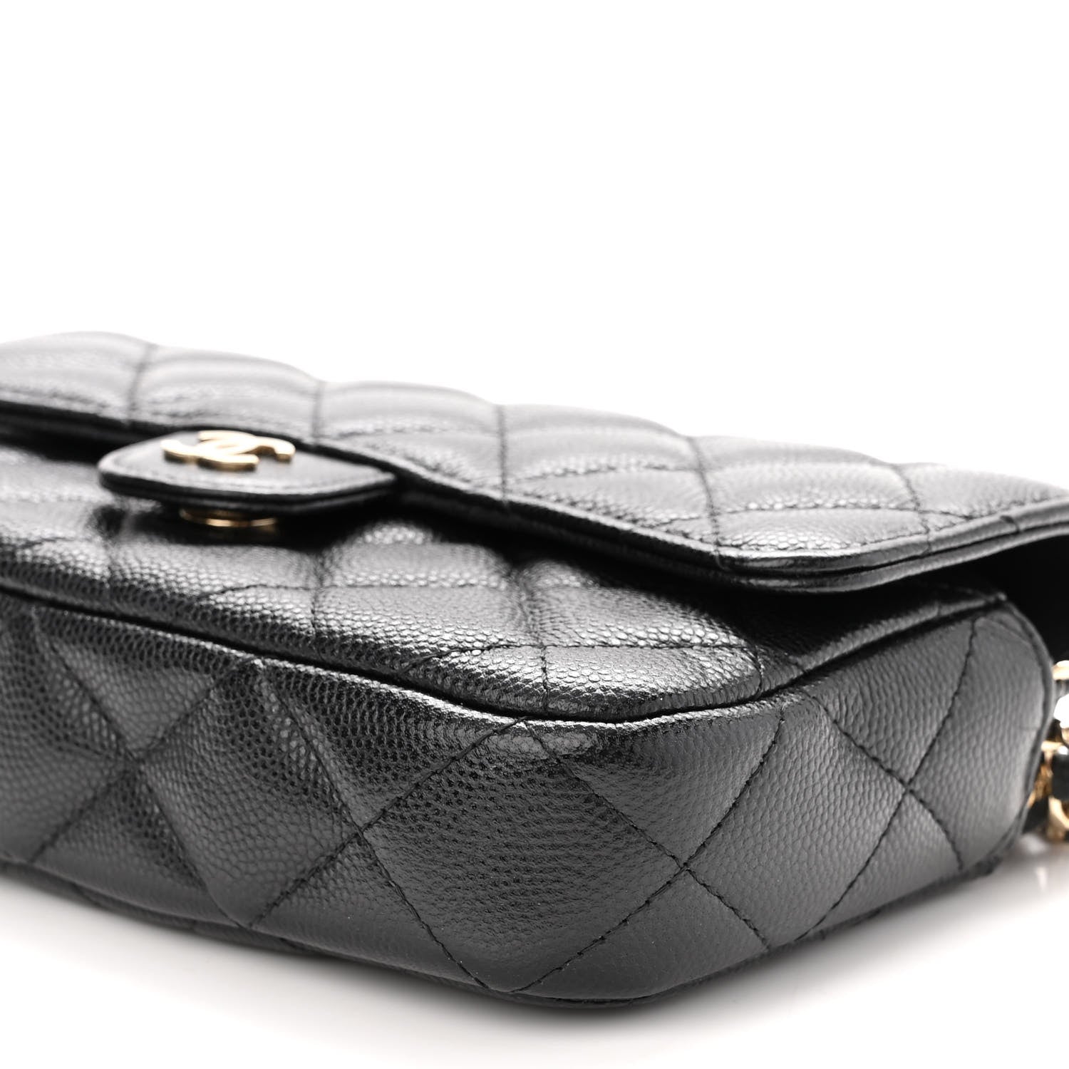Chanel Caviar Quilted Flap Phone Holder With Chain Black 12 of 12