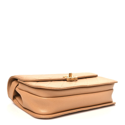 Chanel Caviar Quilted Small Top Handle Flap Beige 4 of 10