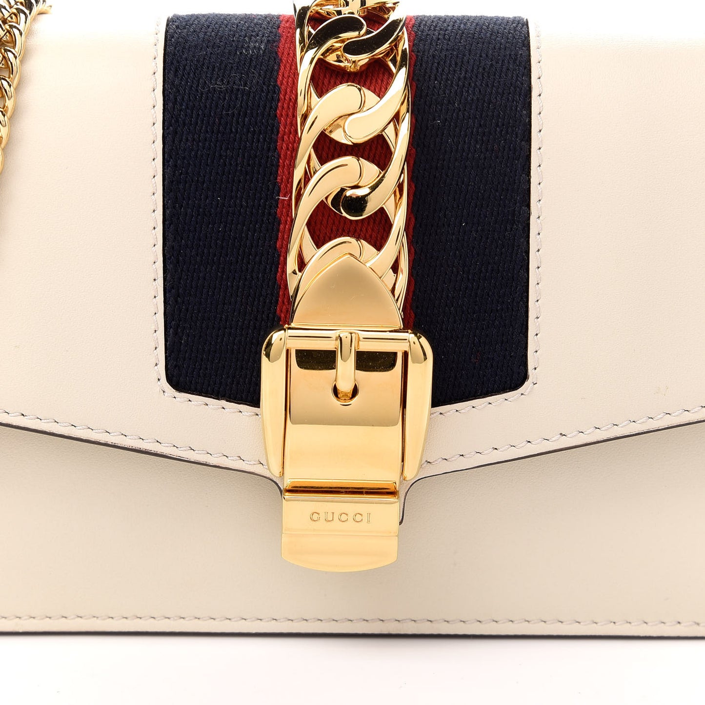 Calfskin Super Mini Sylvie Chain Shoulder Bag White