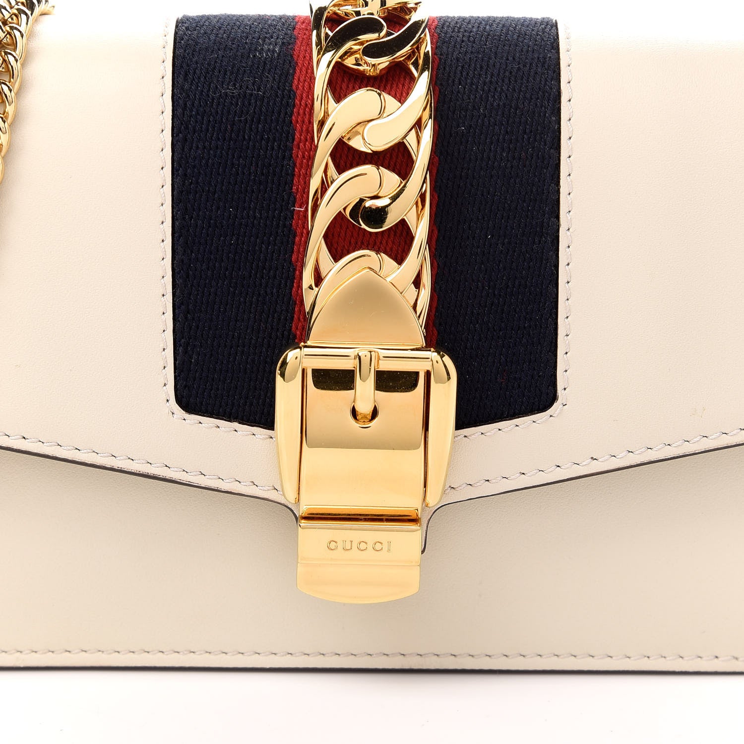 Gucci Calfskin Super Mini Sylvie Chain Shoulder Bag White 11 of 11