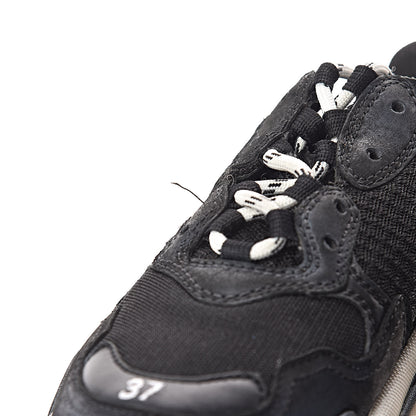 Balenciaga Fabric Mesh Washed Effect Womens Triple S Sneakers 37 Black Red 4 of 11