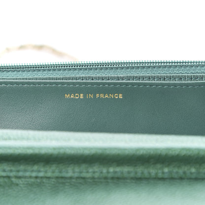 Chanel Metallic Caviar Quilted Wallet On Chain WOC Green 7 of 12