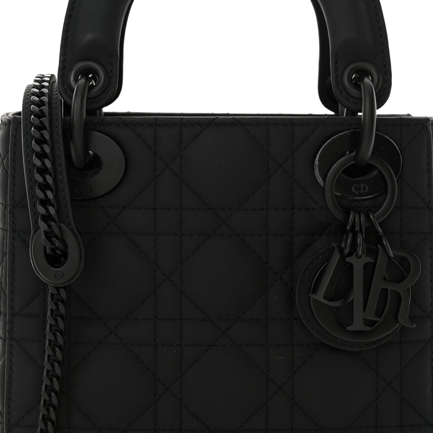Ultra Matte Calfskin Cannage Mini Lady Dior Black