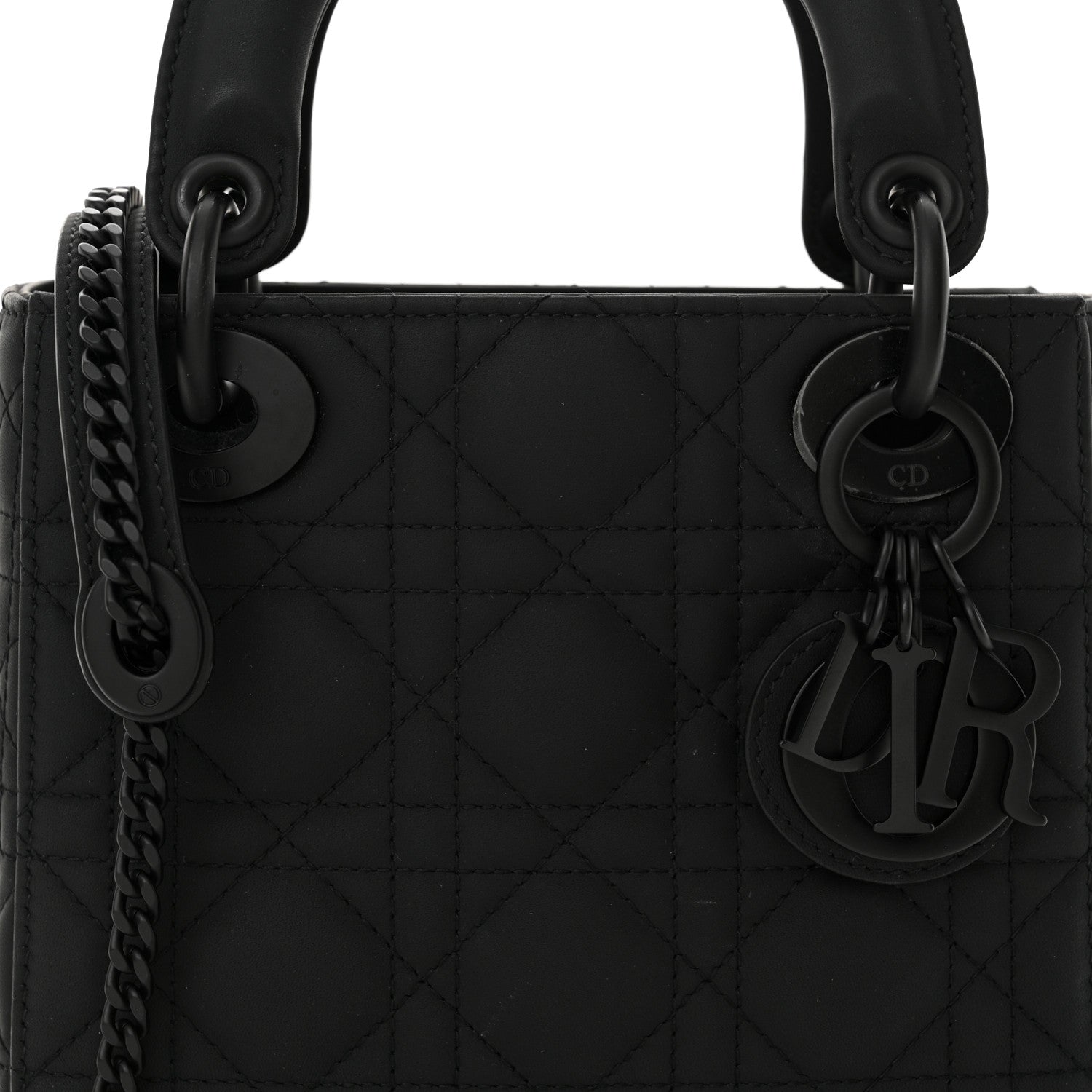Christian Dior Ultra Matte Calfskin Cannage Mini Lady Dior Black 8 of 11