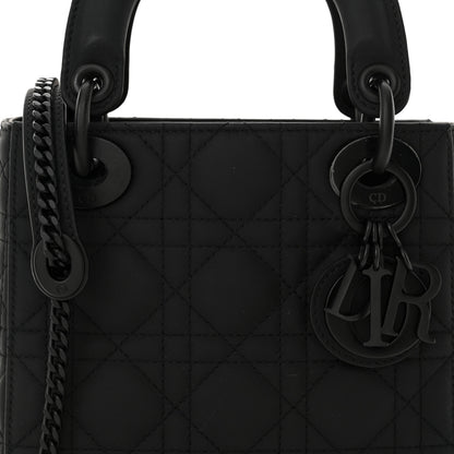 Christian Dior Ultra Matte Calfskin Cannage Mini Lady Dior Black 8 of 11