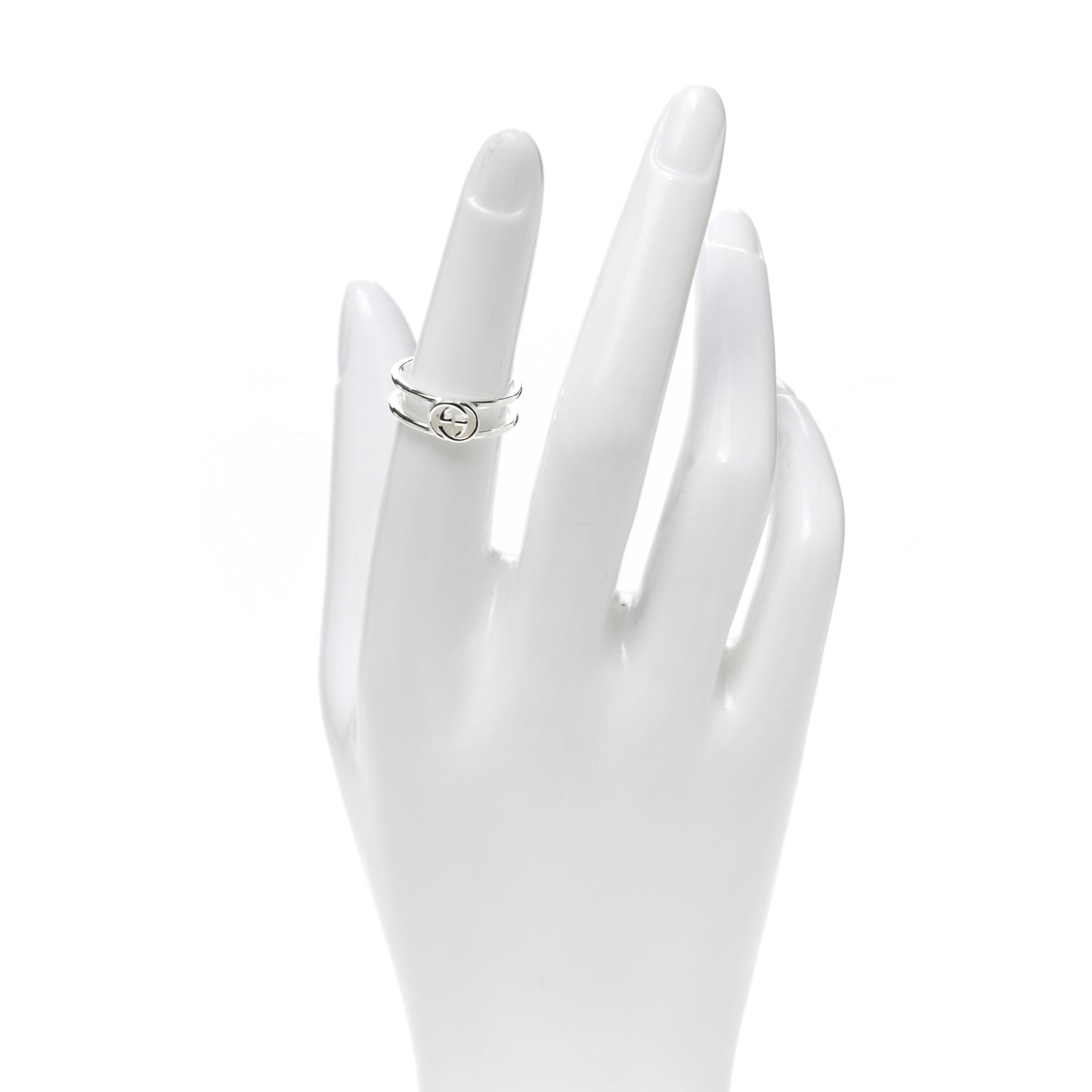 Sterling Silver 6mm Interlocking G Open Band Ring 52 6