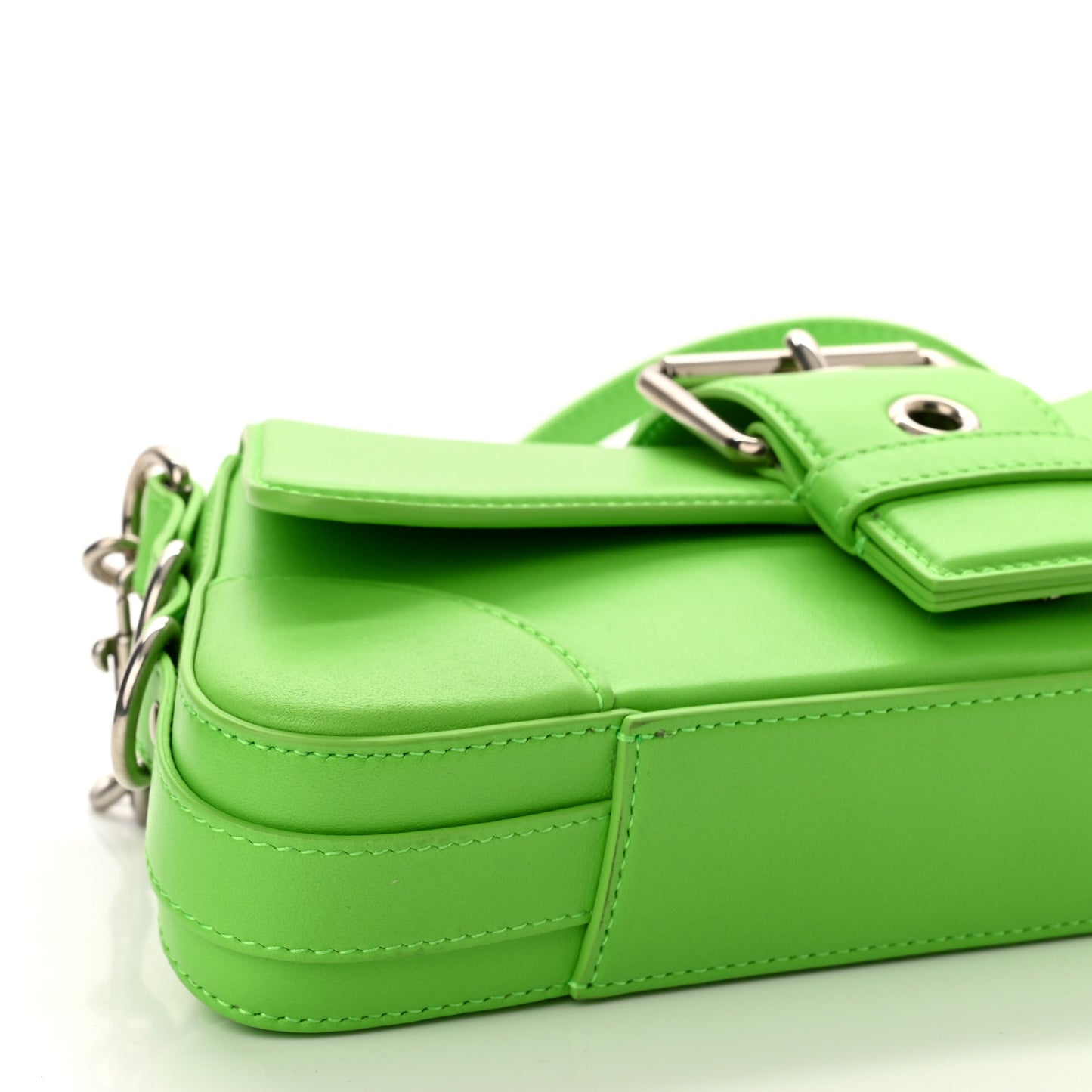 Smooth Calfskin Small Lindsay Shoulder Bag Acid Green