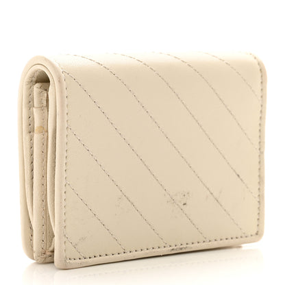 Gucci Sakai Be Green Calfskin Diagonal Stitched Blondie Card Case Wallet Mystic White 3 of 9