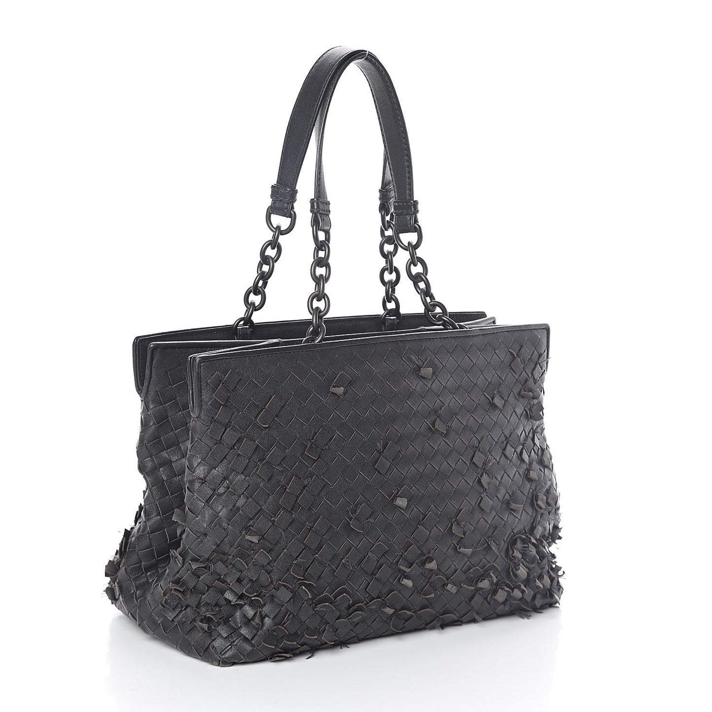 Nappa Intrecciato Frayed Tote Black