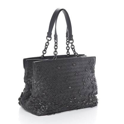 Bottega Veneta Nappa Intrecciato Frayed Tote Black 3 of 10