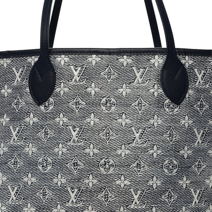 Louis Vuitton Monoglam Neverfull MM Blue 8 of 10