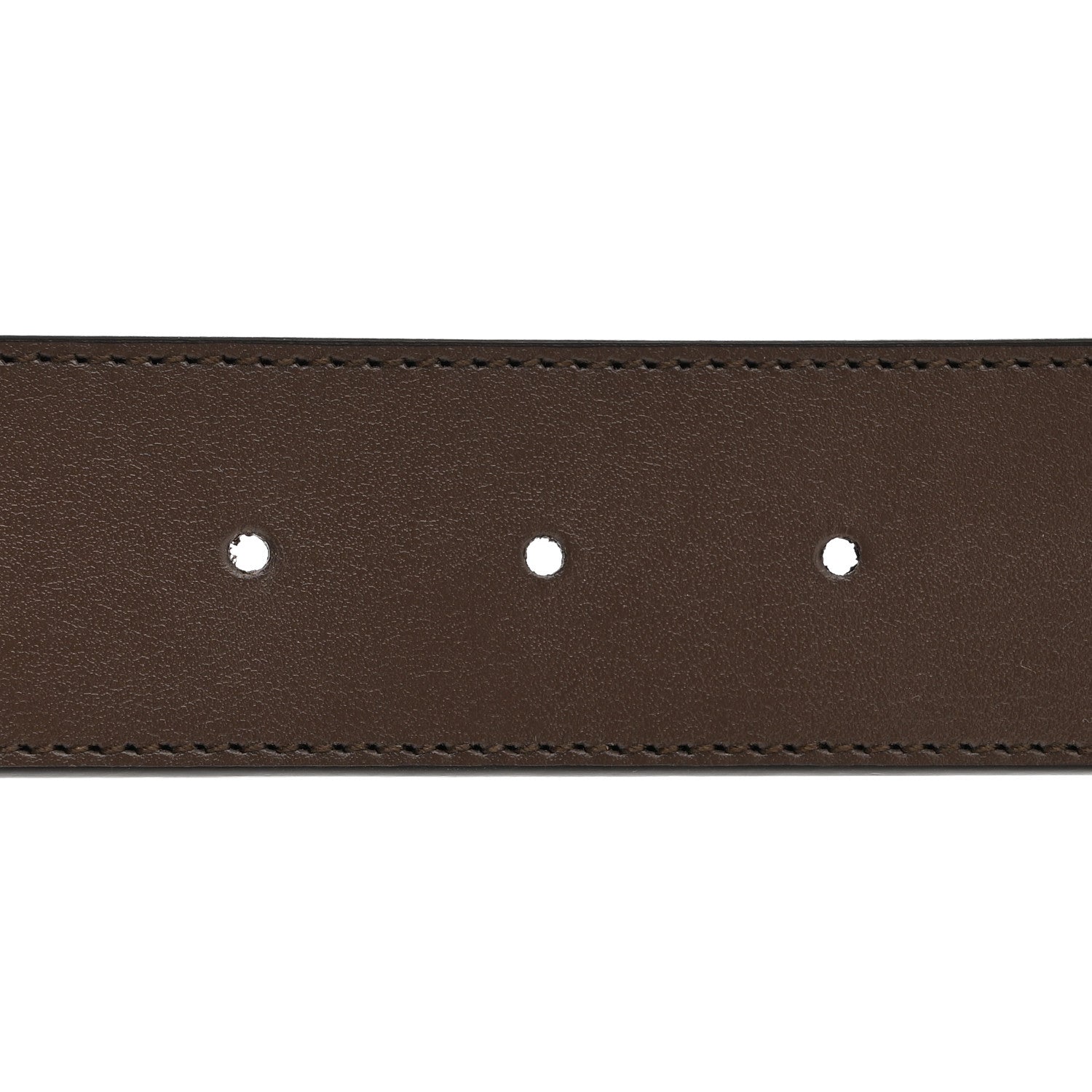 Gucci GG Supreme Monogram Plutone Calfskin Double G Reversible 37mm Belt 95 38 Beige Ebony New Acero 4 of 5