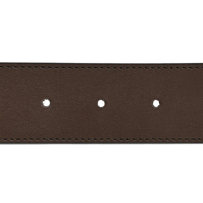 Gucci GG Supreme Monogram Plutone Calfskin Double G Reversible 37mm Belt 95 38 Beige Ebony New Acero 4 of 5