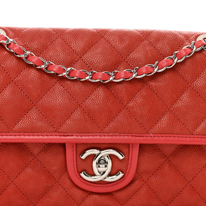 Chanel Caviar Quilted Medium French Riviera Flap Red 5 of 13