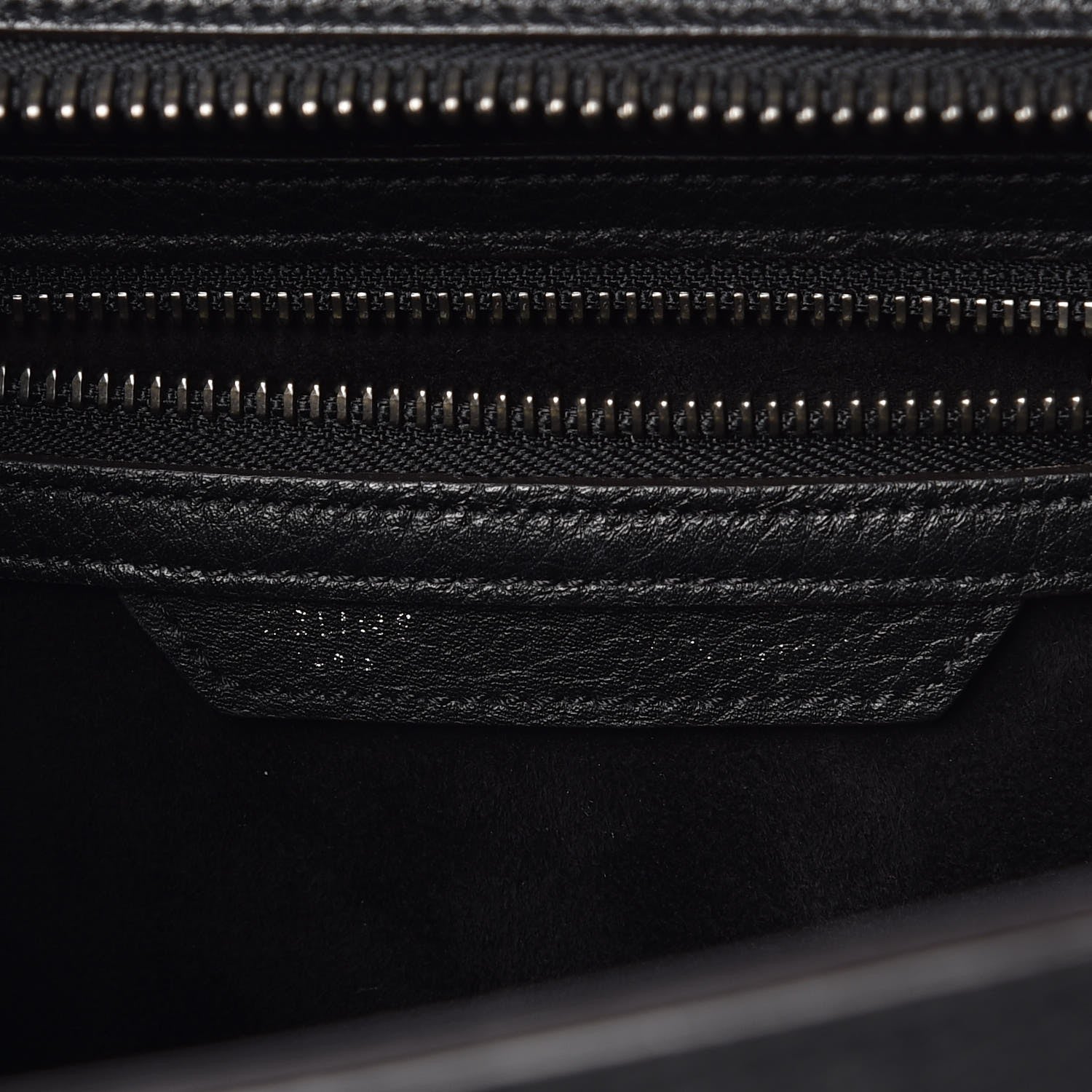Celine Drummed Calfskin Micro Luggage Black 6 of 6