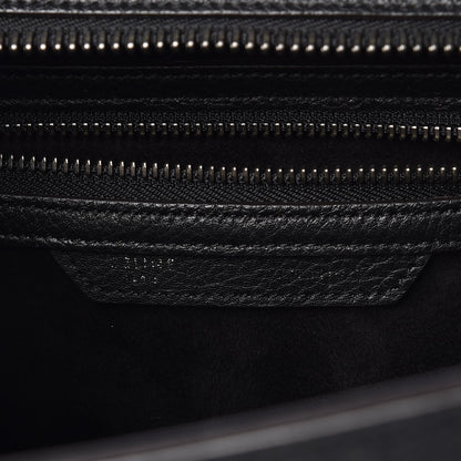 Celine Drummed Calfskin Micro Luggage Black 6 of 6