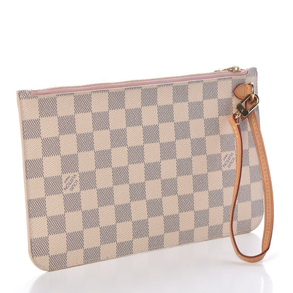Louis Vuitton Damier Azur Neverfull MM GM Pochette Rose Ballerine 3 of 7