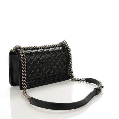 Chanel Lambskin Quilted Medium Boy Flap Black 3 of 7