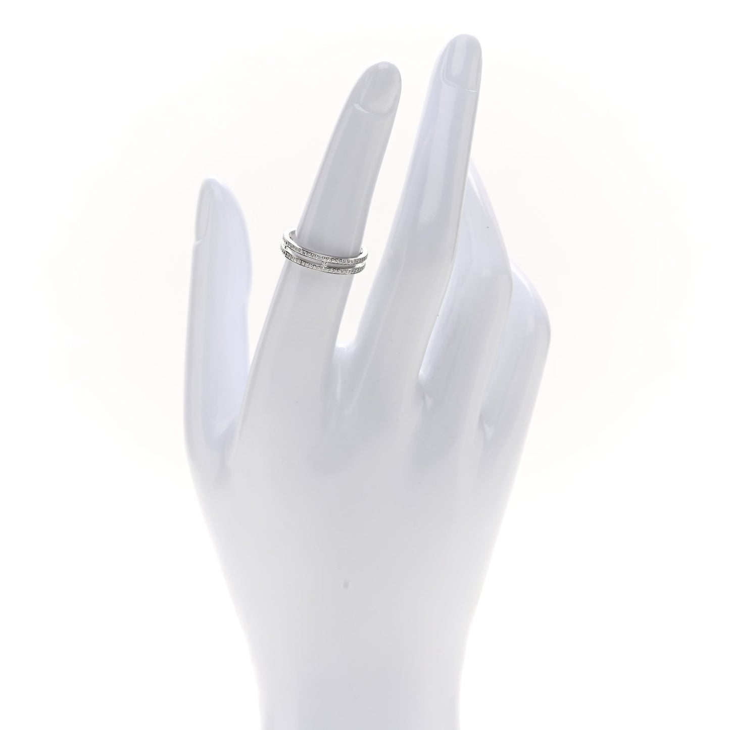 18K White Gold Diamond Ariane Wedding Band Ring 52 6