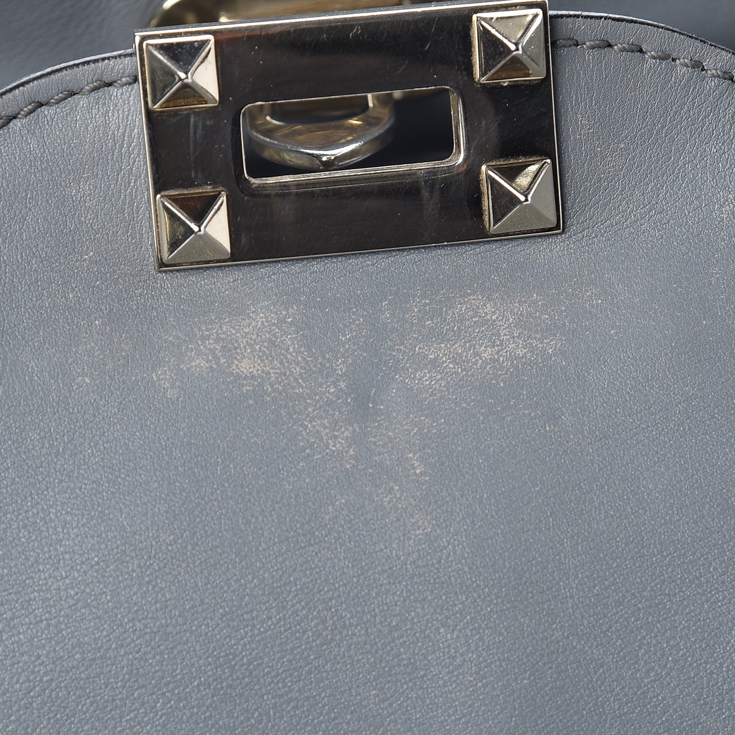Vitello Small Rockstud Tote Grey