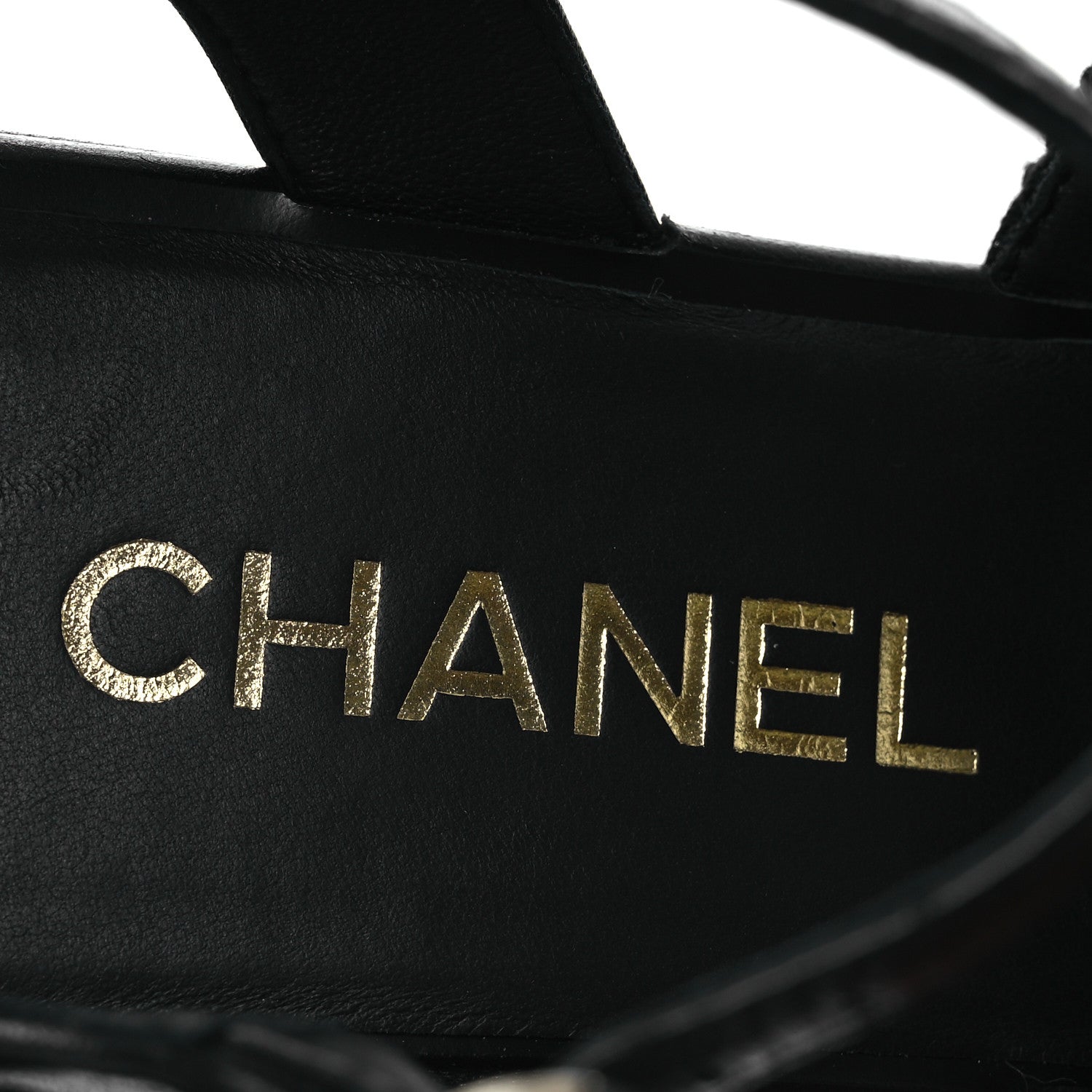 Chanel Lambskin CC Platform Sandals 37 Black 9 of 14