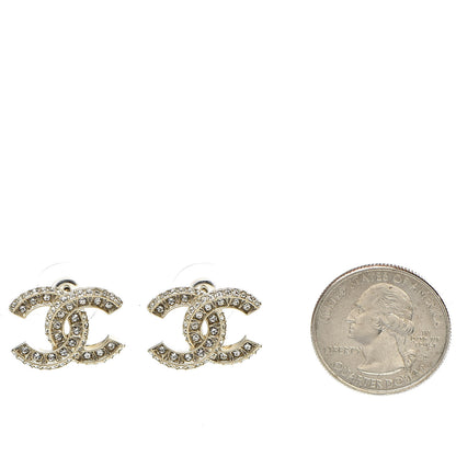 Chanel Crystal CC Earrings Light Gold 2 of 5