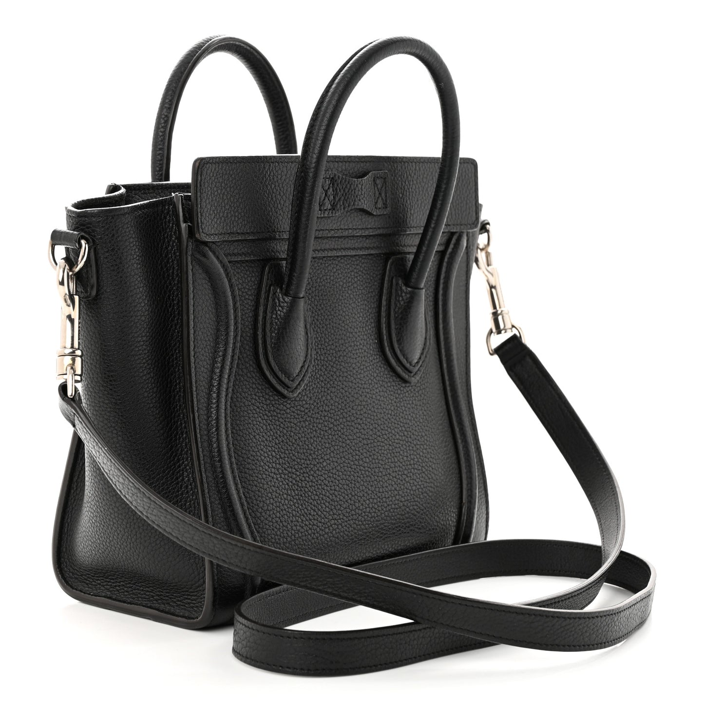 Drummed Calfskin Nano Luggage Black