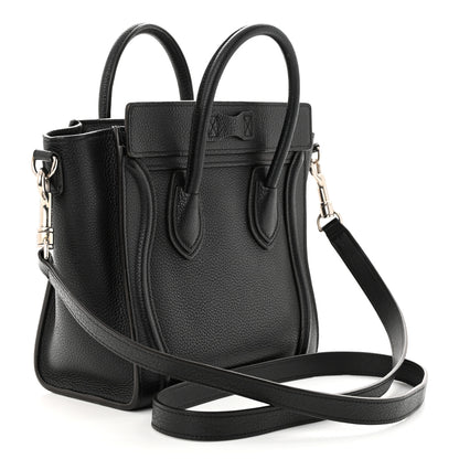 Celine Drummed Calfskin Nano Luggage Black 3 of 14